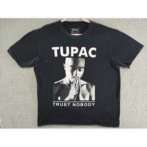 Tupac Shakur Shirt Mens 2XL Black Trust Nobody Rap Tee Officially Licensed 2Pac